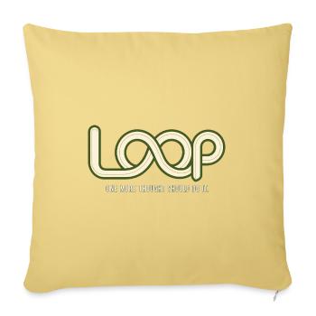 LOOP – One More Thought | Humor about Overthinking - Sofa pillowcase 17,3'' x 17,3'' (45 x 45 cm) - washed yellow - Front