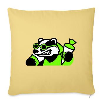 Cool Badger Back to School Icon - Sofa pillowcase 17,3'' x 17,3'' (45 x 45 cm) - washed yellow - Front
