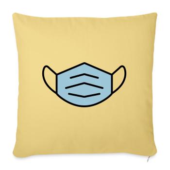 Grand vecteur d'un masque - Housse de coussin décorative 45 x 45 cm - jaune délavé - Devant