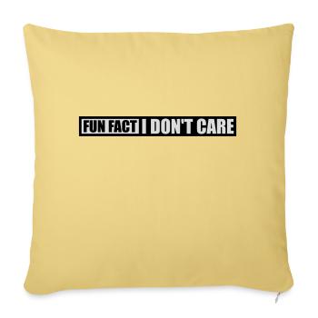I don't care fact - Sofa pillowcase 17,3'' x 17,3'' (45 x 45 cm) - washed yellow - Front