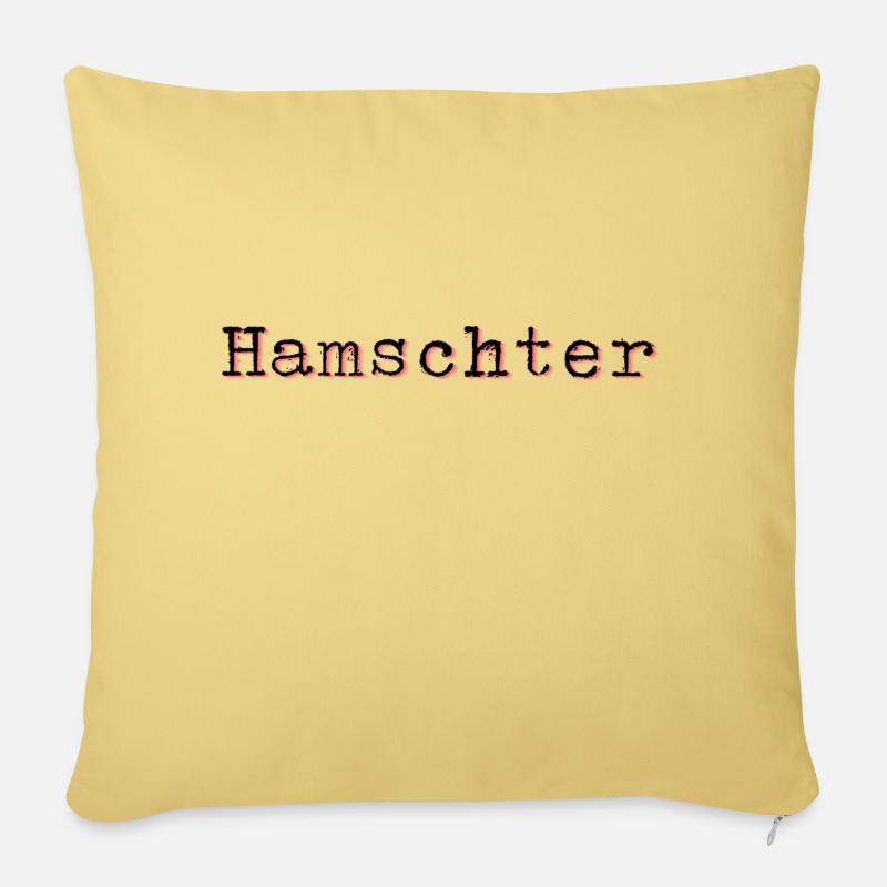 Schweizerdeutsch Hamster - Sofakissenbezug 45 x 45 cm - Hellgelb