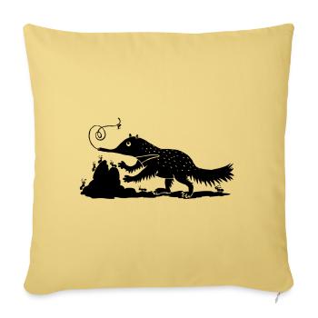 Ameisenbär mit Ameisen - Sofakissenbezug 45 x 45 cm - Hellgelb - Vorne