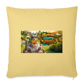 Tierische Happy Hour Urlaub Ferien Spaß - Sofakissenbezug 45 x 45 cm - Hellgelb - Vorne