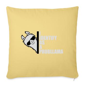 I Identify As A Probllama Cool Lama Problem Spruch - Sofakissenbezug 45 x 45 cm - Hellgelb - Vorne