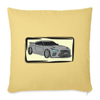 Sports Car Neon Silhouette - Sofa pillowcase 17,3'' x 17,3'' (45 x 45 cm) - washed yellow - Front