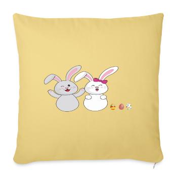 Cuddly bunny - Sofa pillowcase 17,3'' x 17,3'' (45 x 45 cm) - washed yellow - Front