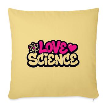 Love Science Schriftzug Logo - Sofakissenbezug 45 x 45 cm - Hellgelb - Vorne