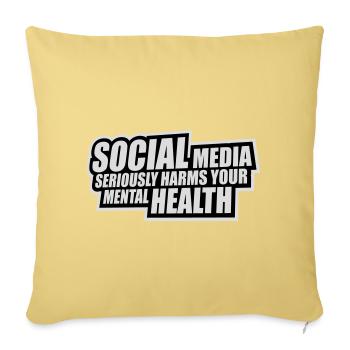 Les réseaux sociaux nuisent sérieusement à la santé mentale selon les affirmations - Housse de coussin décorative 45 x 45 cm - jaune délavé - Devant