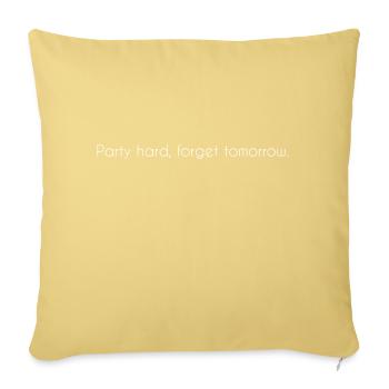 Faire la fête dur oublier demain Blanc - Housse de coussin décorative 45 x 45 cm - jaune délavé - Devant