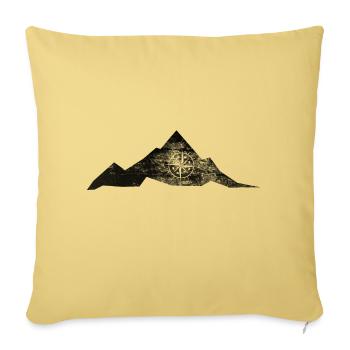 Compass - Mountain - (7) - Sofa pillowcase 17,3'' x 17,3'' (45 x 45 cm) - washed yellow - Front
