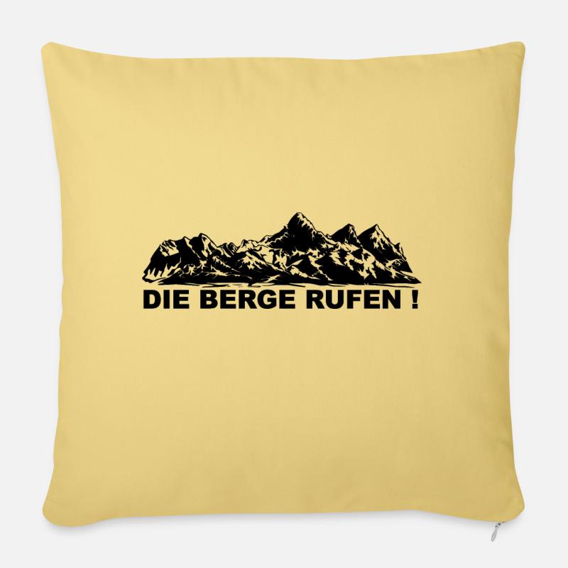 Les montagnes vous appellent - (3) - Housse de coussin décorative 45 x 45 cm - jaune délavé