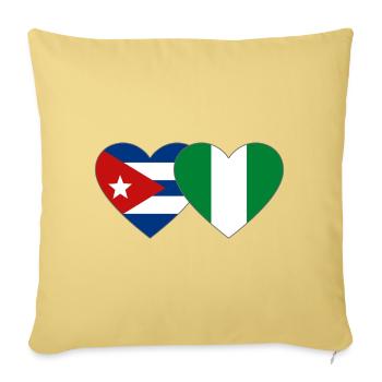 Cuba Nigeria Flag Heart Flag - Sofa pillowcase 17,3'' x 17,3'' (45 x 45 cm) - washed yellow - Front