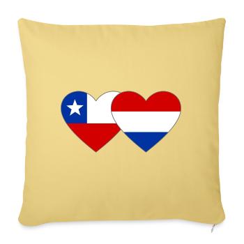 Chile_Holland_Flagge_Herz - Sofa pillowcase 17,3'' x 17,3'' (45 x 45 cm) - washed yellow - Front