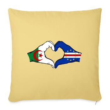 Algerien Kap Verde Flagge Hände Herzform - Sofakissenbezug 45 x 45 cm - Hellgelb - Vorne