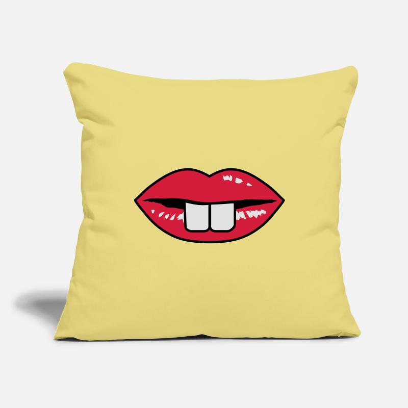 Buck teeth and red lips Sofa pillowcase 17,3'' x 17,3'' (45 x 45 cm)