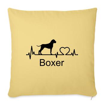 Boxer Dog Heartbeat Dog Propriétaire Idée cadeau - Housse de coussin décorative 45 x 45 cm - jaune délavé - Devant