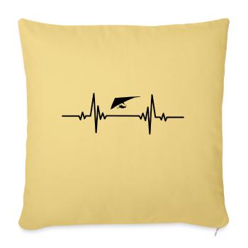 Ailes de deltaplane Heartbeat - Housse de coussin décorative 45 x 45 cm - jaune délavé - Devant