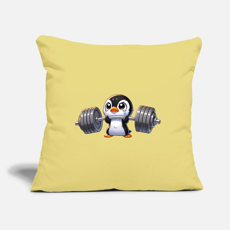 Strong Penguin Workout Dumbbell Training Sofa pillowcase 17,3'' x 17,3'' (45 x 45 cm)