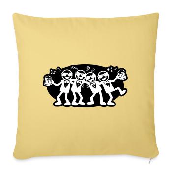 Bière du groupe d’amis du marié - Housse de coussin décorative 45 x 45 cm - jaune délavé - Devant