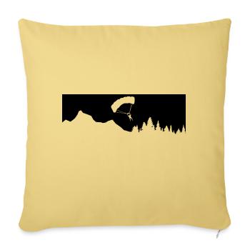 Montagne - Parapente - (15) - Housse de coussin décorative 45 x 45 cm - jaune délavé - Devant
