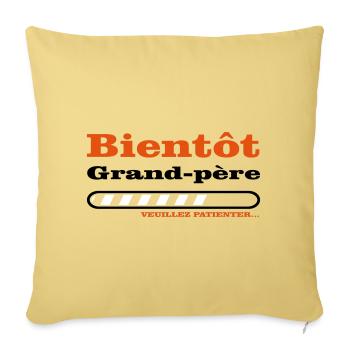 bientôt grand père  - Housse de coussin décorative 45 x 45 cm - jaune délavé - Devant