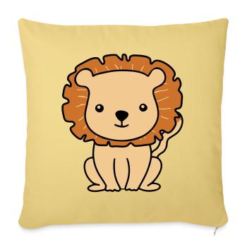 Baby Lion Lion Baby Cartoon pour bébés et enfants - Housse de coussin décorative 45 x 45 cm - jaune délavé - Devant