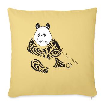 Panda tribal - Housse de coussin décorative 45 x 45 cm - jaune délavé - Devant