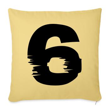 6 Nombre - Housse de coussin décorative 45 x 45 cm - jaune délavé - Devant