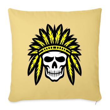 Apache Indian Chief Skull - Sofa pillowcase 17,3'' x 17,3'' (45 x 45 cm) - washed yellow - Front