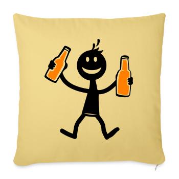 Drinking Beer - Sofa pillowcase 17,3'' x 17,3'' (45 x 45 cm) - washed yellow - Front