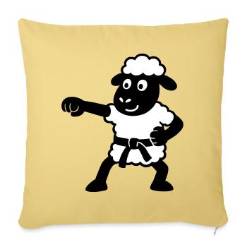 Karate Sheep - Sofa pillowcase 17,3'' x 17,3'' (45 x 45 cm) - washed yellow - Front