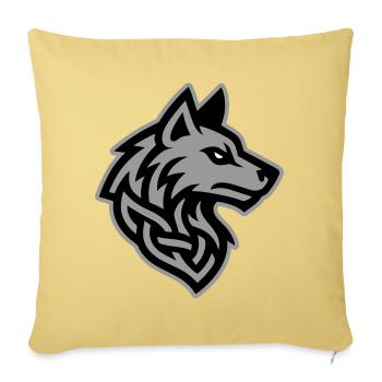 Viking Tête de Loup - Housse de coussin décorative 45 x 45 cm - jaune délavé - Devant