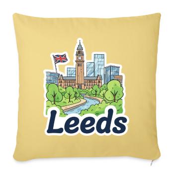 Leeds Skyline Parkinson Building University Art - Sofa pillowcase 17,3'' x 17,3'' (45 x 45 cm) - washed yellow - Front