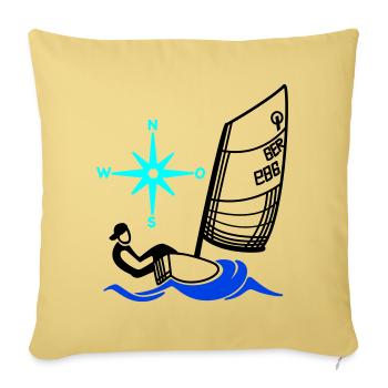 Optimist Opti Segelboot Segeln Kinder Regatta - Sofakissenbezug 45 x 45 cm - Hellgelb - Vorne