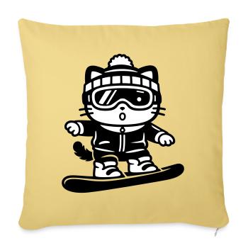Snowboard Cat - Sofakissenbezug 45 x 45 cm - Hellgelb - Vorne