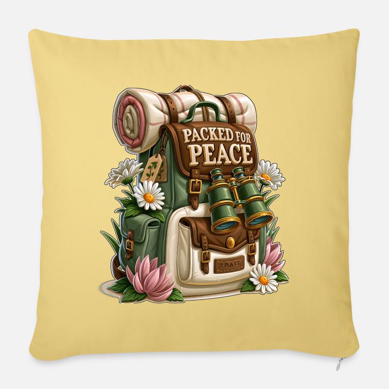 Packed for Peace Hiking Backpack - Sofa pillowcase 17,3'' x 17,3'' (45 x 45 cm) - washed yellow