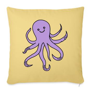 Charme de pieuvre violette - Housse de coussin décorative 45 x 45 cm - jaune délavé - Devant