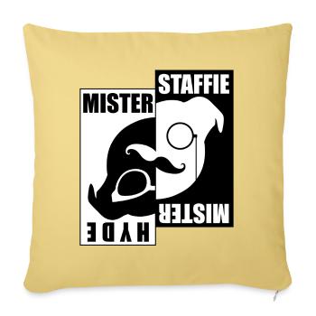 Mister Staffie Mister Hyde - 030 - Sofakissenbezug 45 x 45 cm - Hellgelb - Vorne