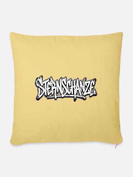 Sternschanze Hamburg Graffiti Hip Hop Tag - Sofakissenbezug 45 x 45 cm - Hellgelb
