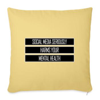 Les réseaux sociaux nuisent sérieusement à la santé mentale selon les affirmations - Housse de coussin décorative 45 x 45 cm - jaune délavé - Devant