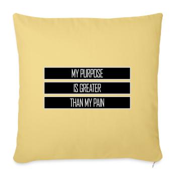 Mon but est plus grand que ma douleur, ce qui signifie le logo des guillemets - Housse de coussin décorative 45 x 45 cm - jaune délavé - Devant