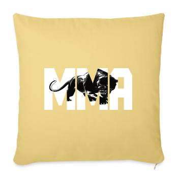 MMA design with a big cat - Sofa pillowcase 17,3'' x 17,3'' (45 x 45 cm) - washed yellow - Front