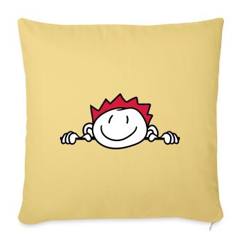 hide wall wall face head child painted kri - Sofa pillowcase 17,3'' x 17,3'' (45 x 45 cm) - washed yellow - Front