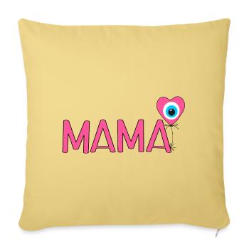 Mama mit Nazar Luftballon - Sofakissenbezug 45 x 45 cm - Hellgelb - Vorne