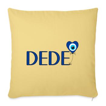 Dede mit Nazar Luftballon - Sofakissenbezug 45 x 45 cm - Hellgelb - Vorne