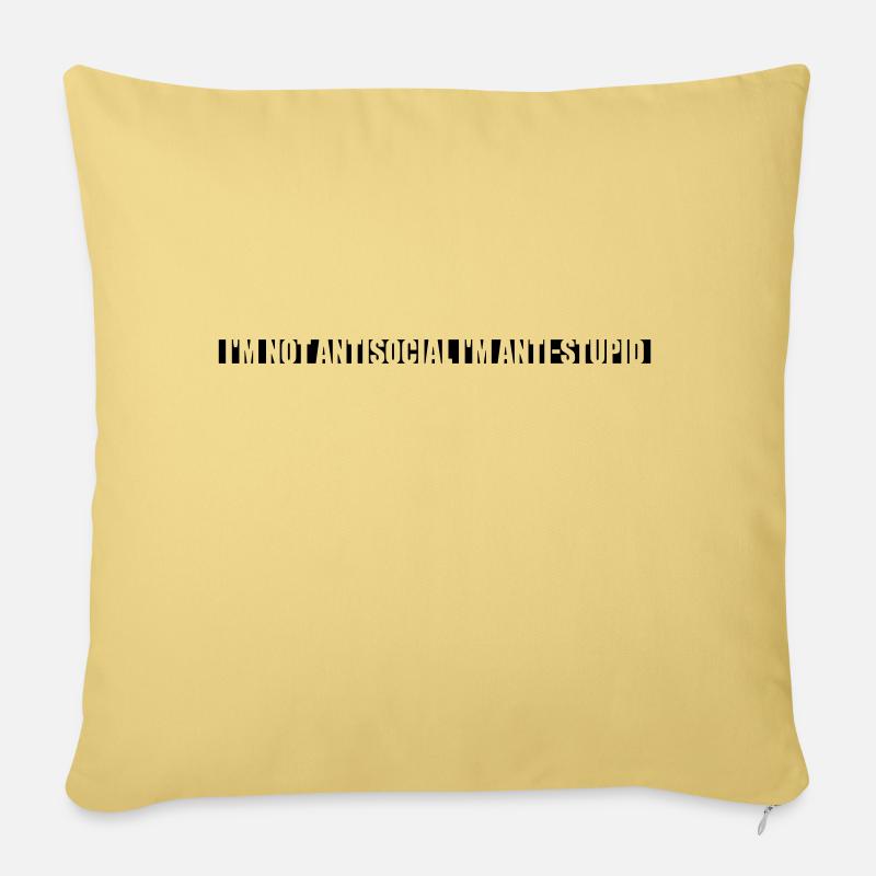 not antisocial anti stupid - Sofakissenbezug 45 x 45 cm - Hellgelb