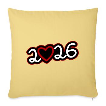 2026 Heart - Sofa pillowcase 17,3'' x 17,3'' (45 x 45 cm) - washed yellow - Front
