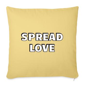 Spread Love Bold Black White Typography - Sofa pillowcase 17,3'' x 17,3'' (45 x 45 cm) - washed yellow - Front