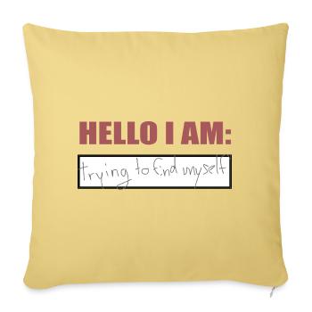 Hello I am - Sofakissenbezug 45 x 45 cm - Hellgelb - Vorne