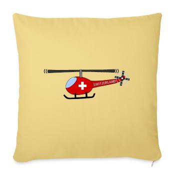 Helicopter Switzerland Flag Children - Sofa pillowcase 17,3'' x 17,3'' (45 x 45 cm) - washed yellow - Front